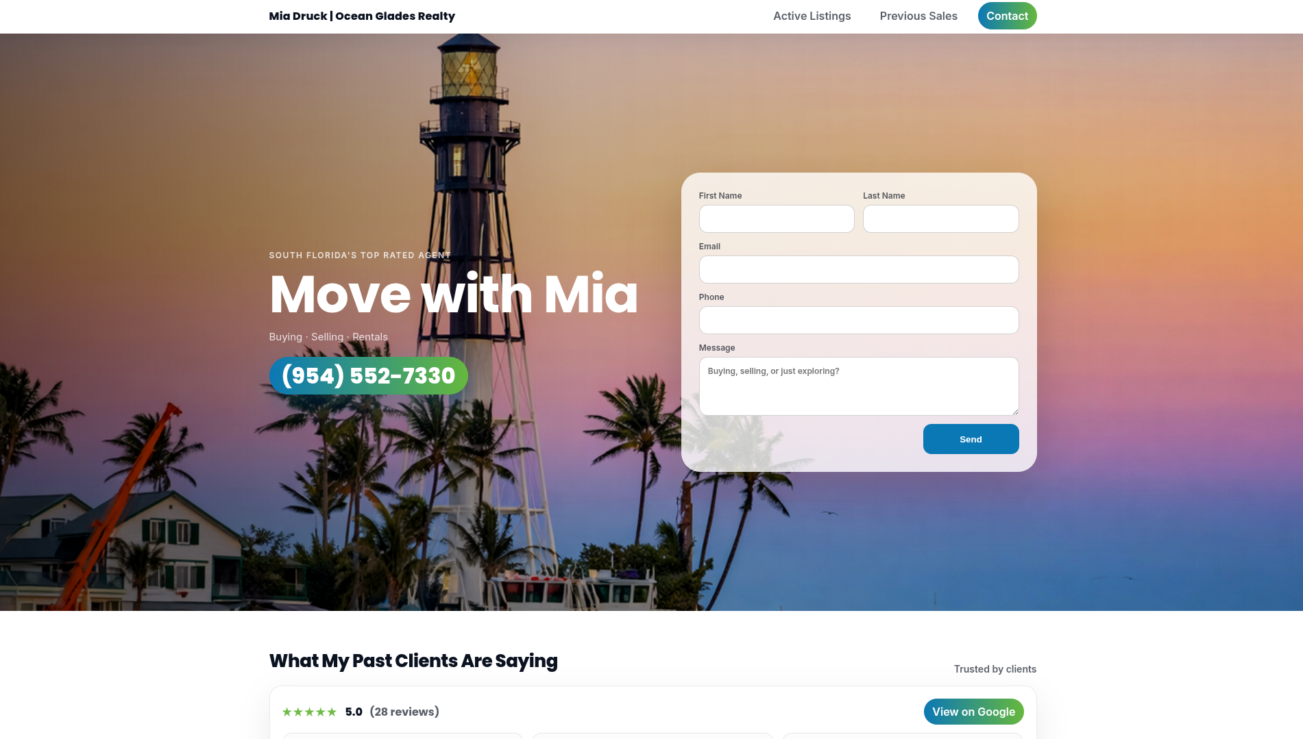 Mia Druck real estate website project by After Dark Labs